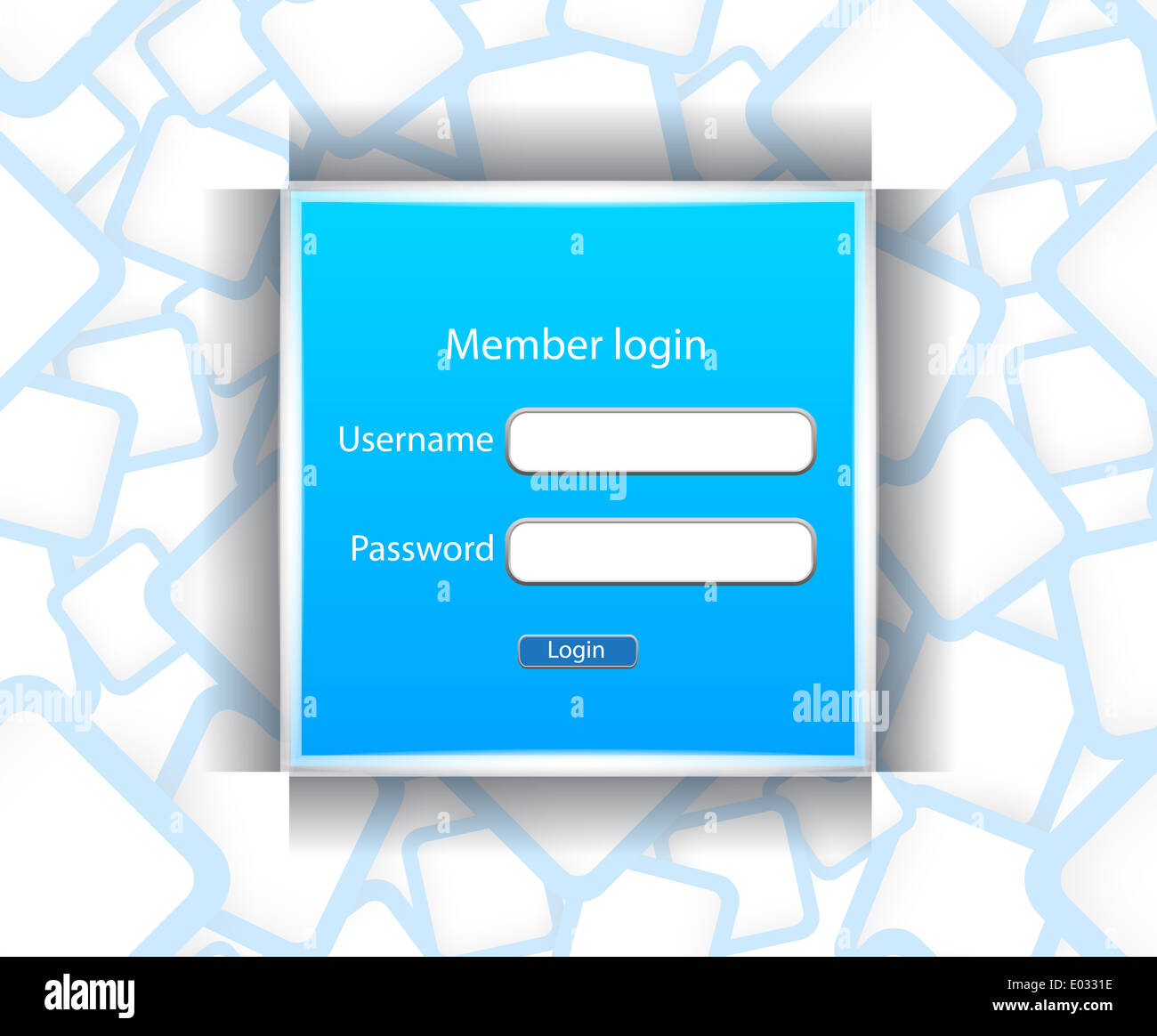 Login page in square style. Abstract illustration Stock Photo Alamy