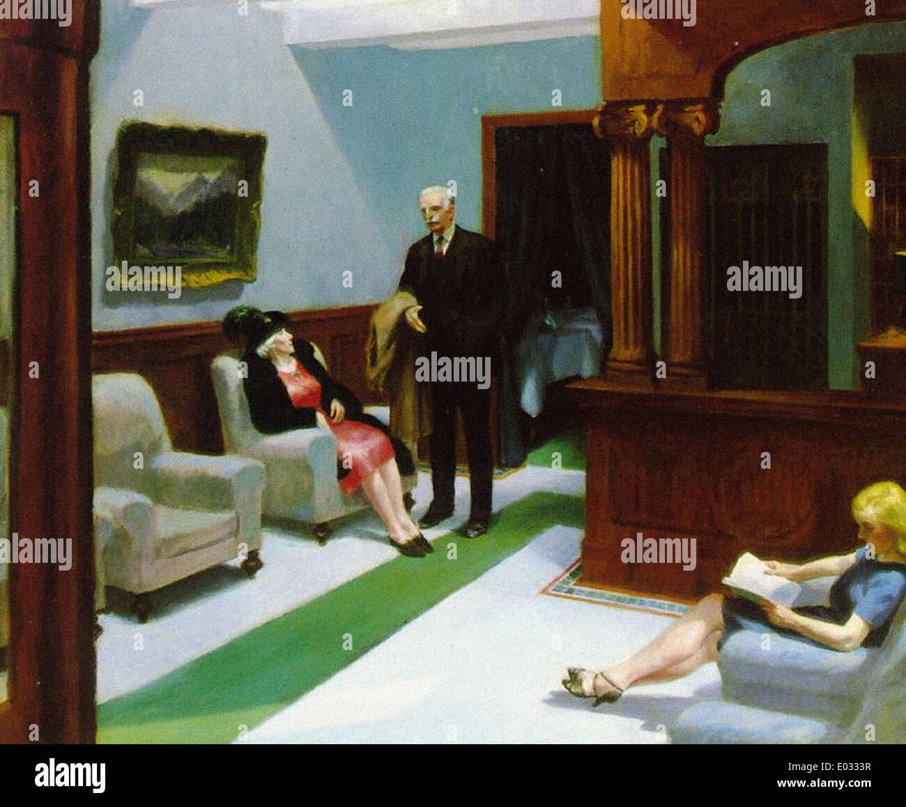 Edward Hopper Hotel Lobby Stock Photo Alamy