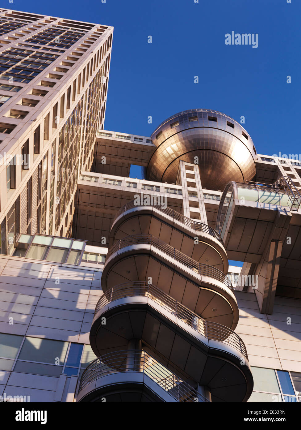 Observation deck sphere of Fuji Television Headquaters building in Odaiba, Tokyo, Japan Stock Photo