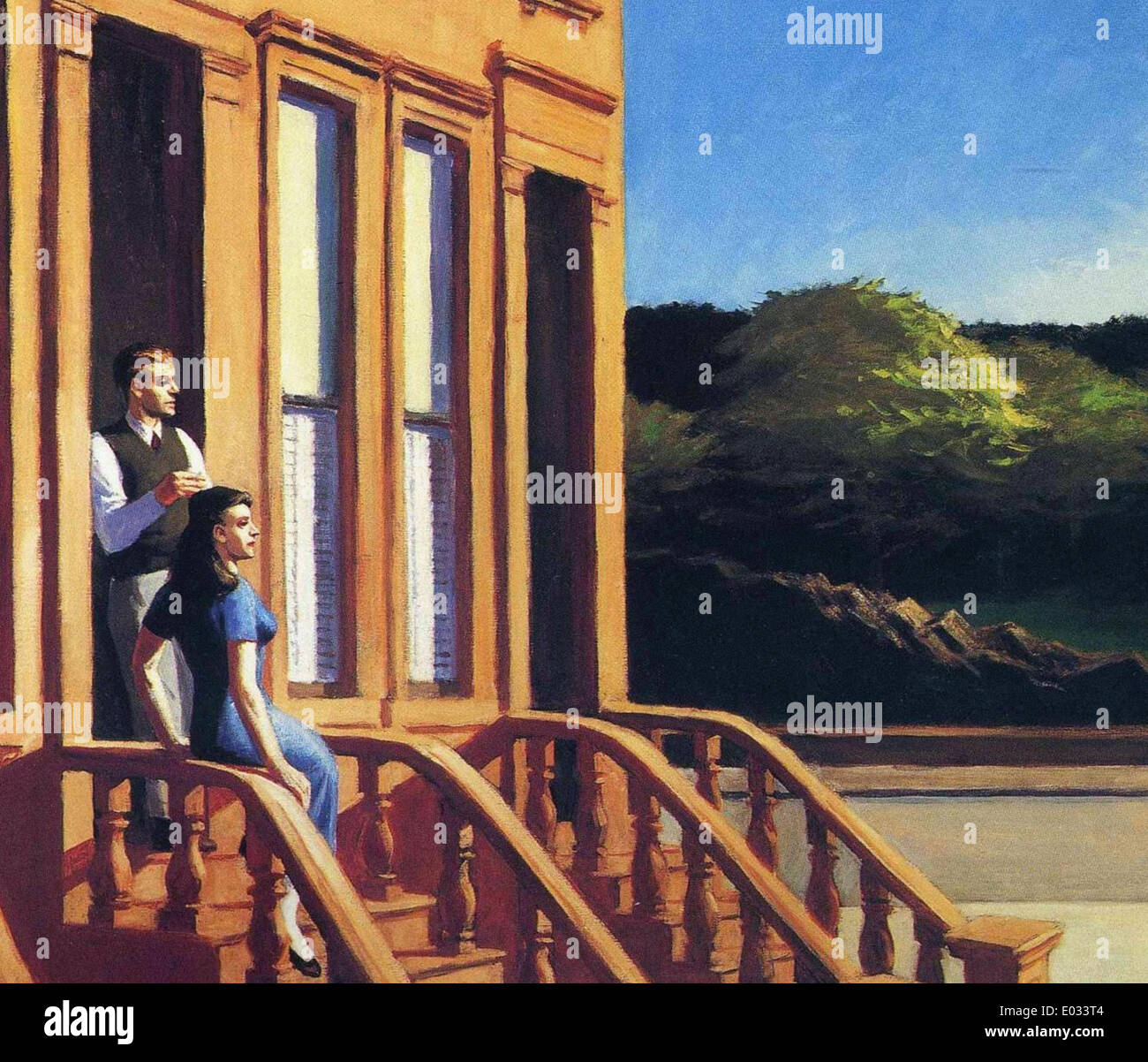 Edward Hopper Sunlight on Brownstones Stock Photo - Alamy