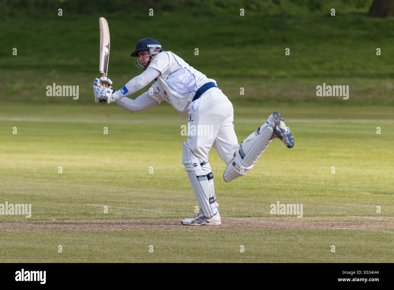 Graceful Cricketer Batsman Stock Photo