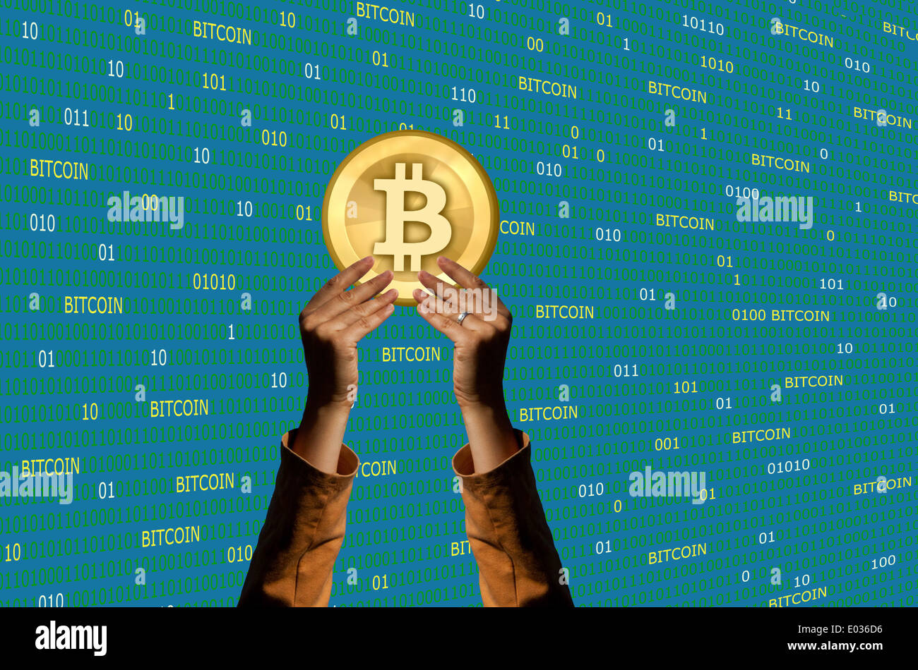 Bitcoin, a virtual currency Stock Photo