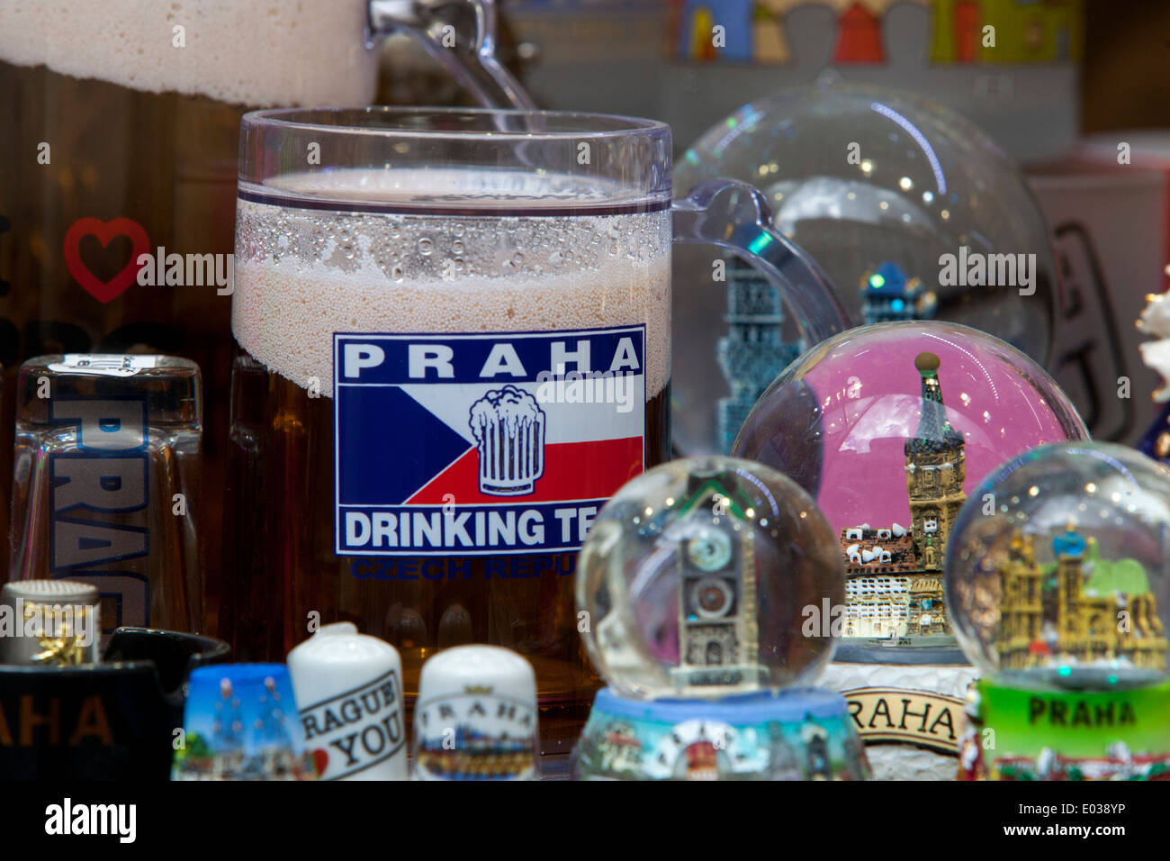 Prague souvenir beer shop gift tourist Stock Photo Alamy