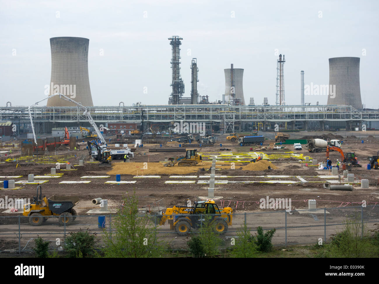 Construction of a new factory for SNF Oil and Gas at Billingham near Middlesbrough,  north east England, United Kingdom. Stock Photo