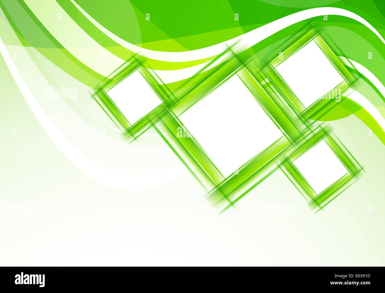 Green background with squares. Abstract illustration Stock Photo - Alamy
