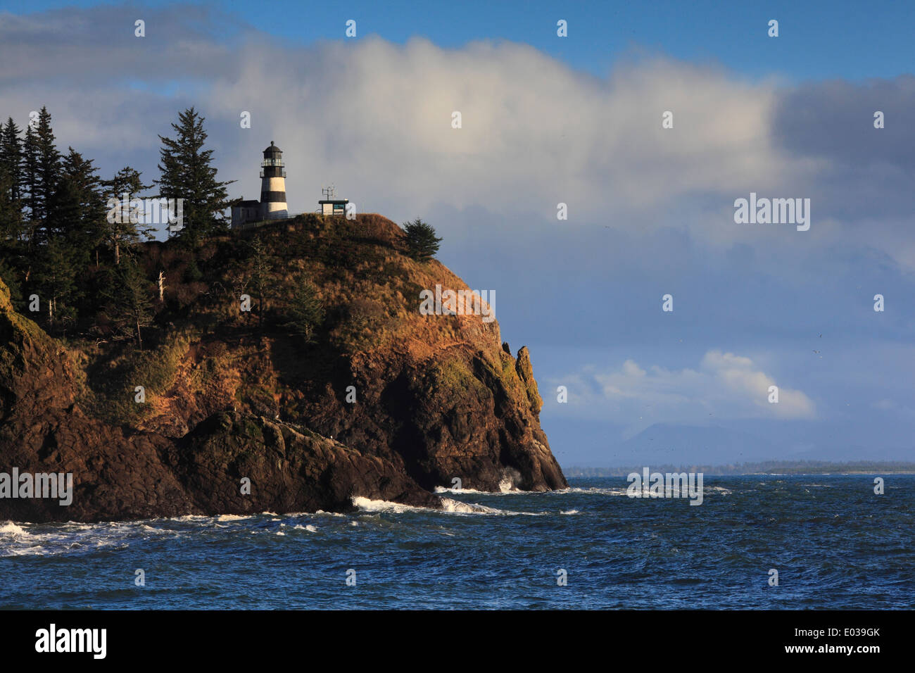 Photo of the Cape Disappointment Lighthouse Fort Canby State Park, Washington, USA Stock Photo