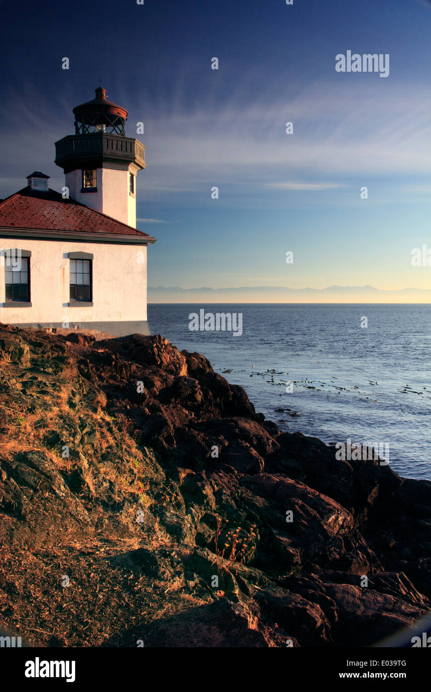 Lime Kiln Lighthouse, San Juan Island, Wasthington state, USA Stock Photo