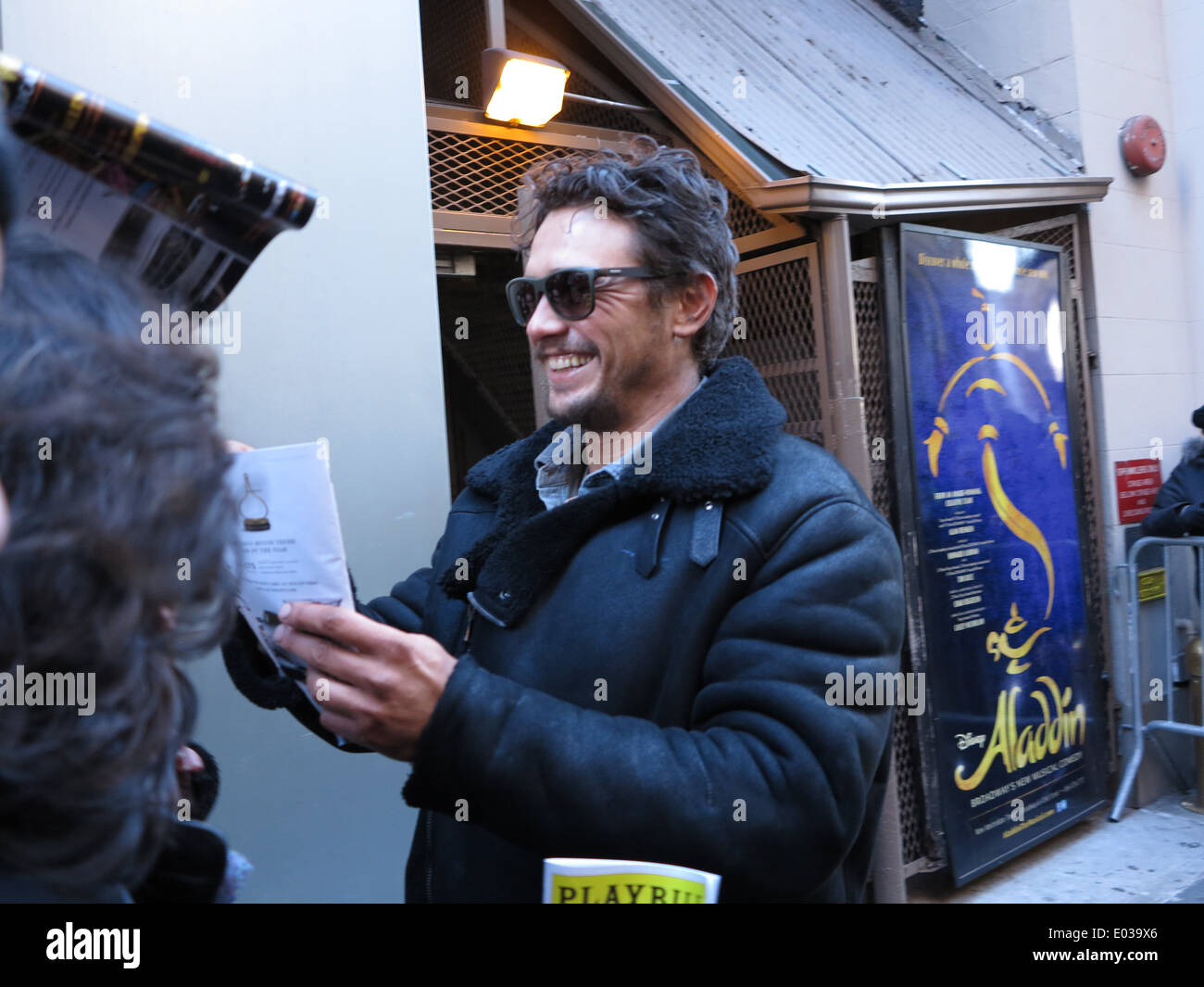 Celebrity James Franco in New York City, Broadway Stock Photo