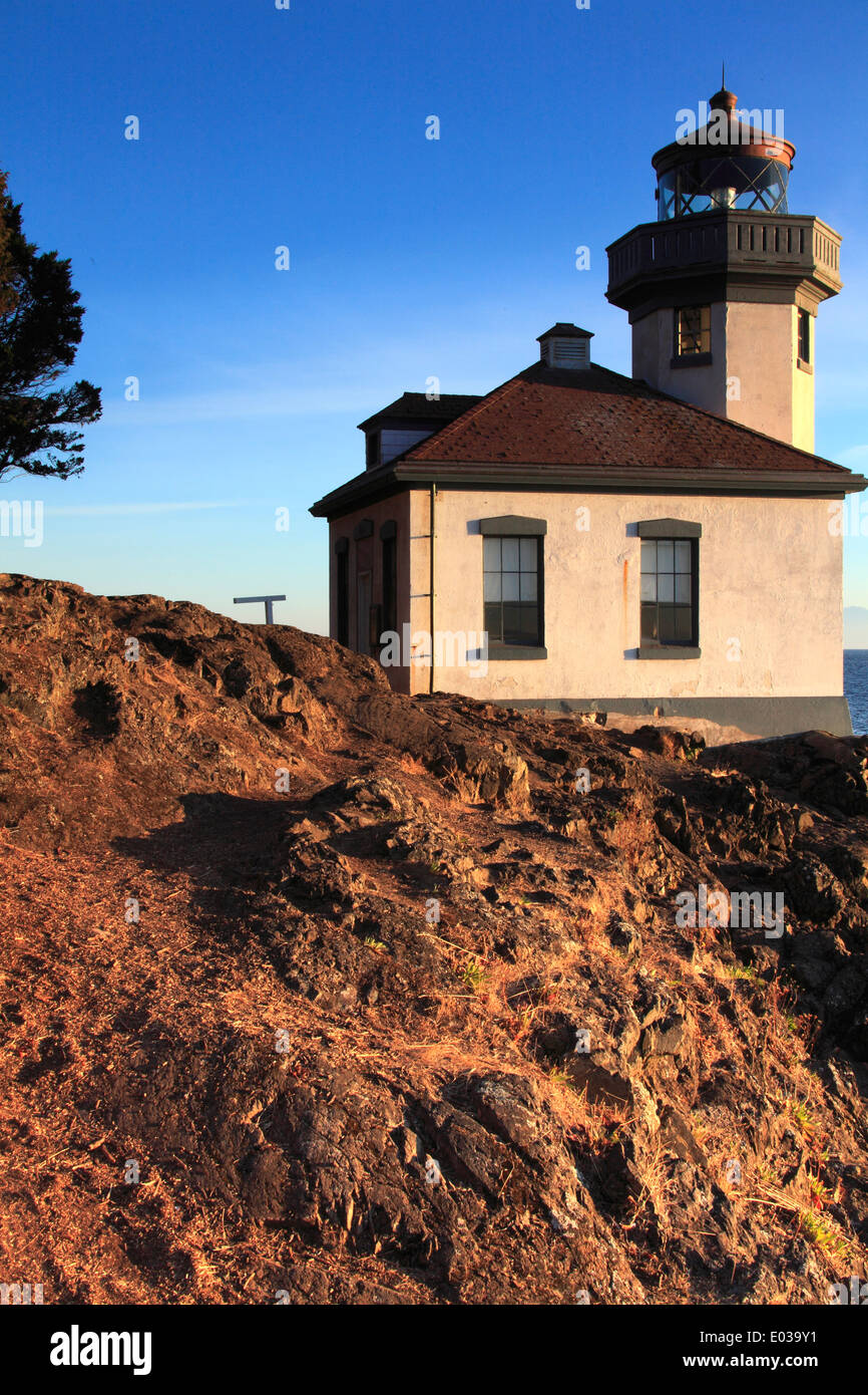 Lime Kiln Lighthouse, San Juan Island, Wasthington state, USA Stock Photo