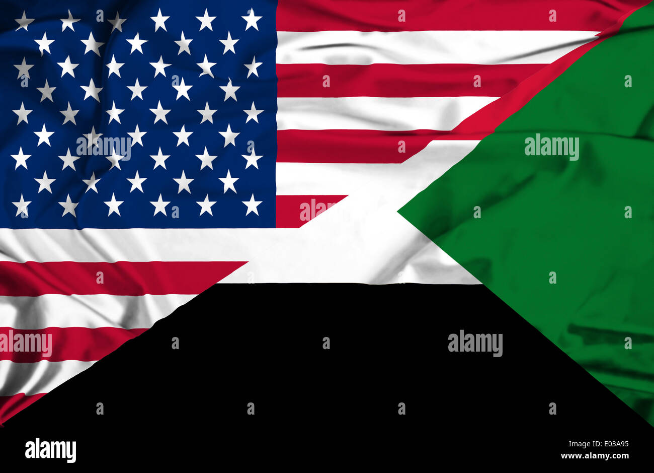 Waving flag sudan usa hi-res stock photography and images - Alamy