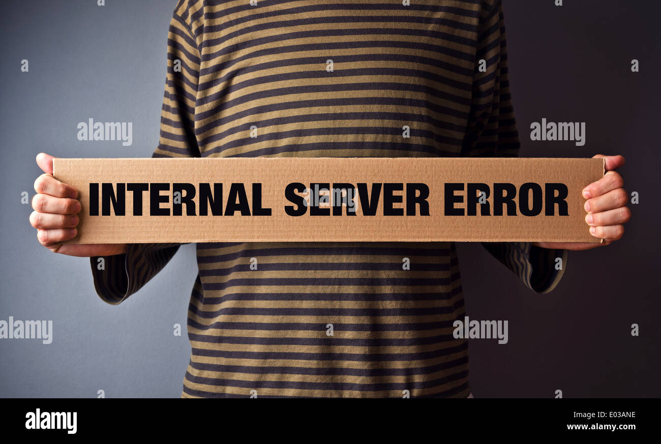 Http Error 500 Server Error Page Concept Man Holding Banner With