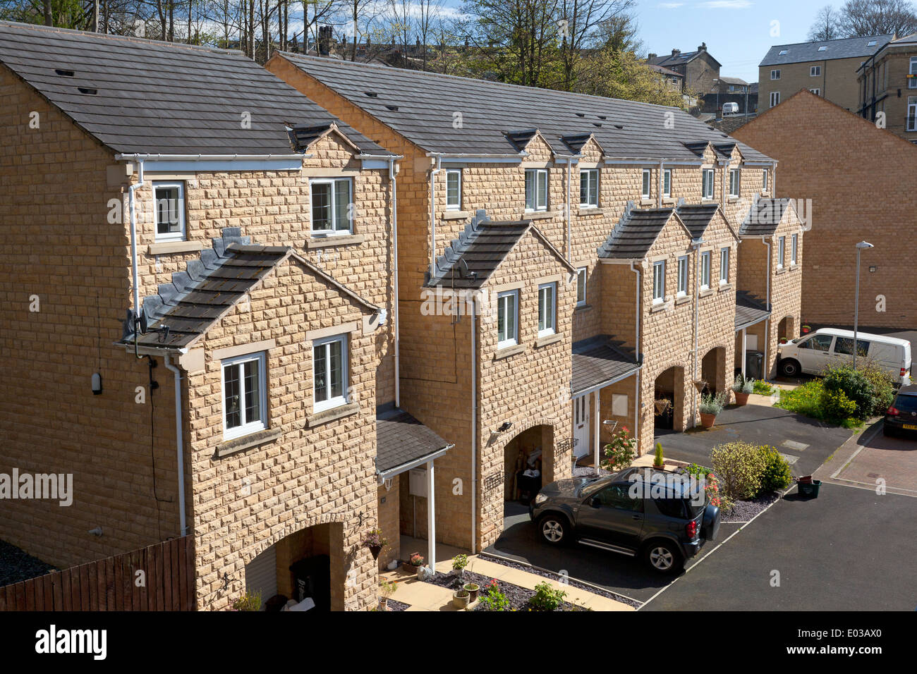 New houses built from traditional stone, Sowerby Bridge, West Yorkshire