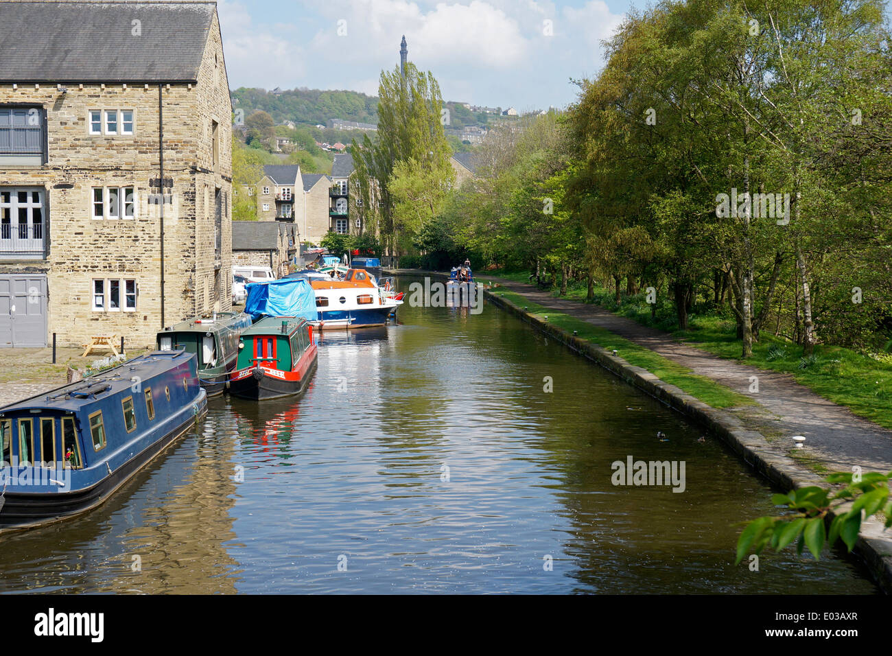 The Wharf and Rochdale Canal, Sowerby Bridge, West Yorkshire Stock