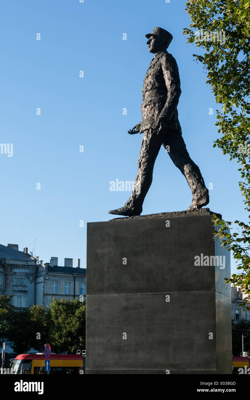 Monument to general Charles de Gaulle, Warsaw, Poland Stock Photo