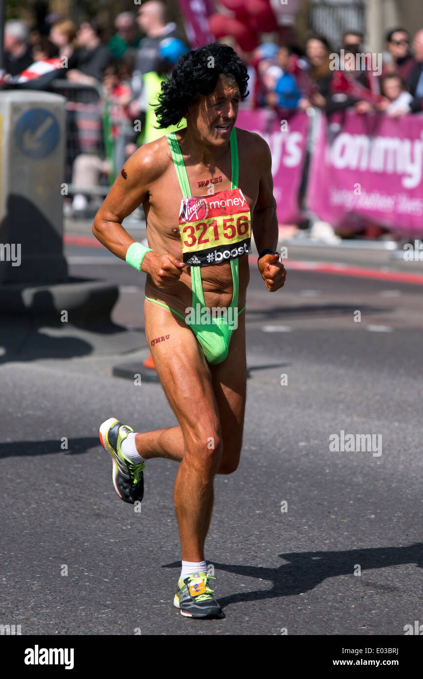 13th April 2014. Virgin Money London Marathon 2014, The Highway, London, UK. Stock Photo