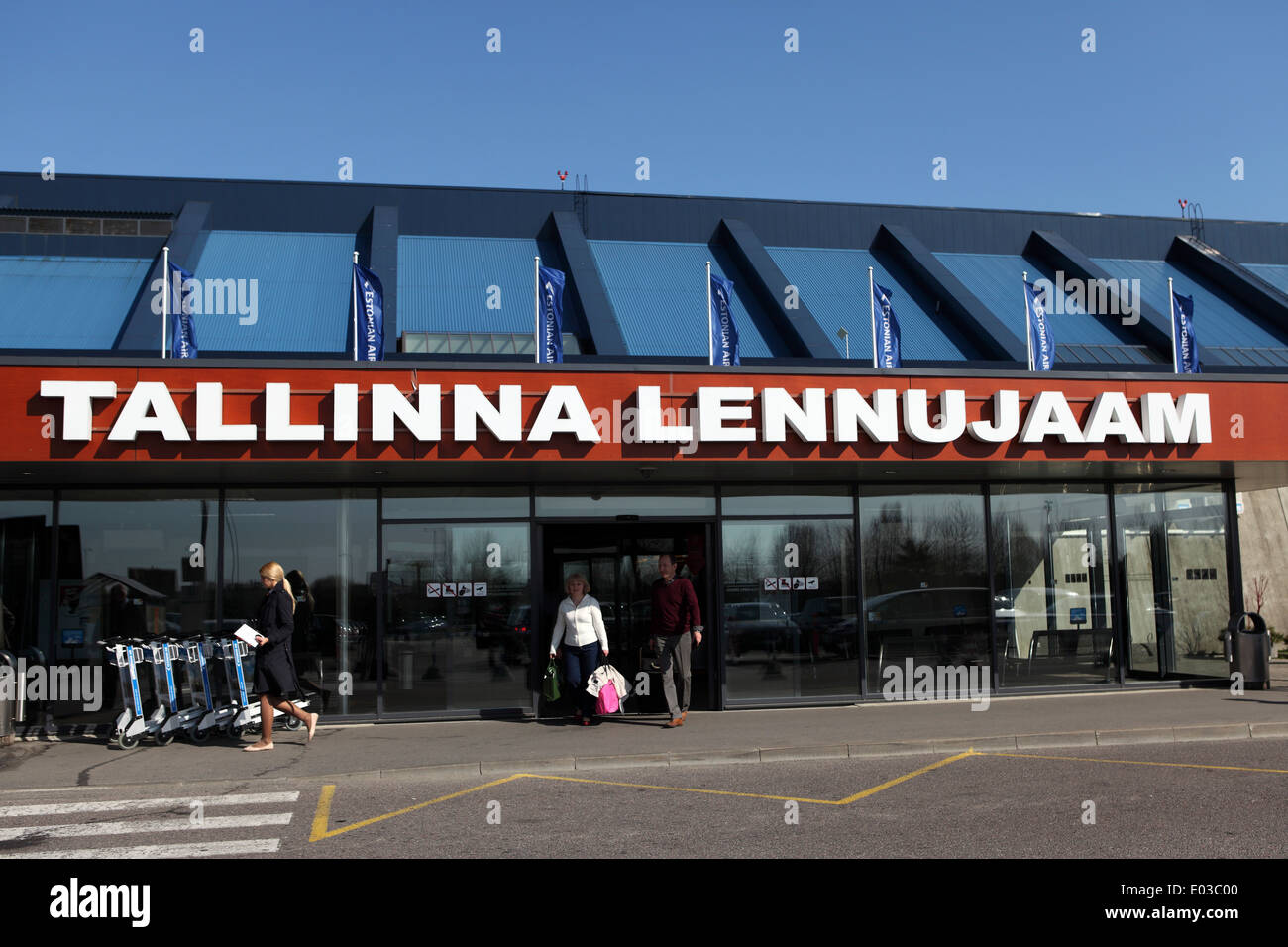 The arrivals terminal at Lennart Meri Airport in Tallinn, Estonia. Stock Photo