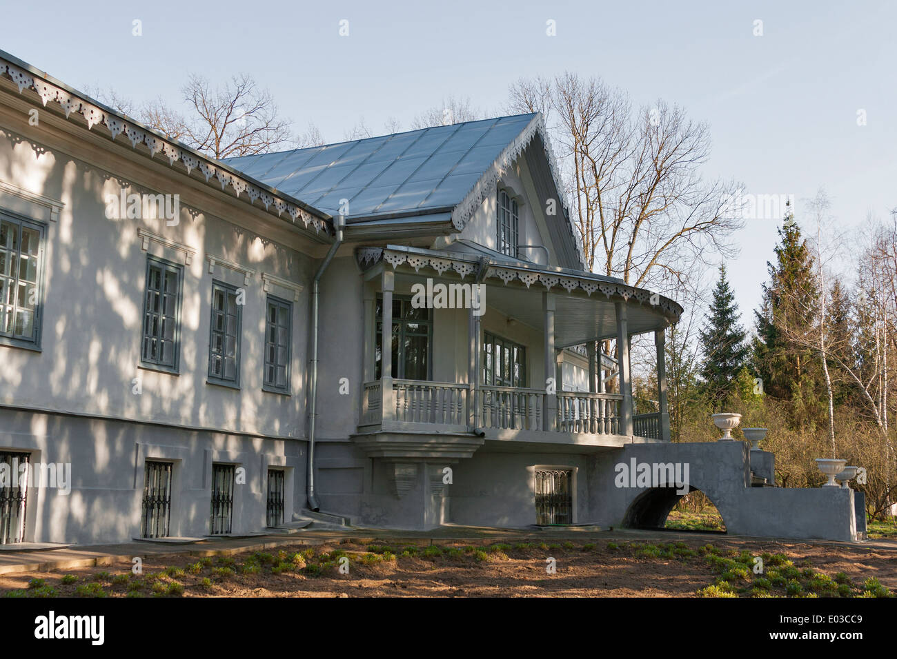 Family House Estate of Nikolay Pirogov (rear facade), a prominent Ukrainian surgeon. It was built 1866 in Vinnitsa, Ukraine. Stock Photo