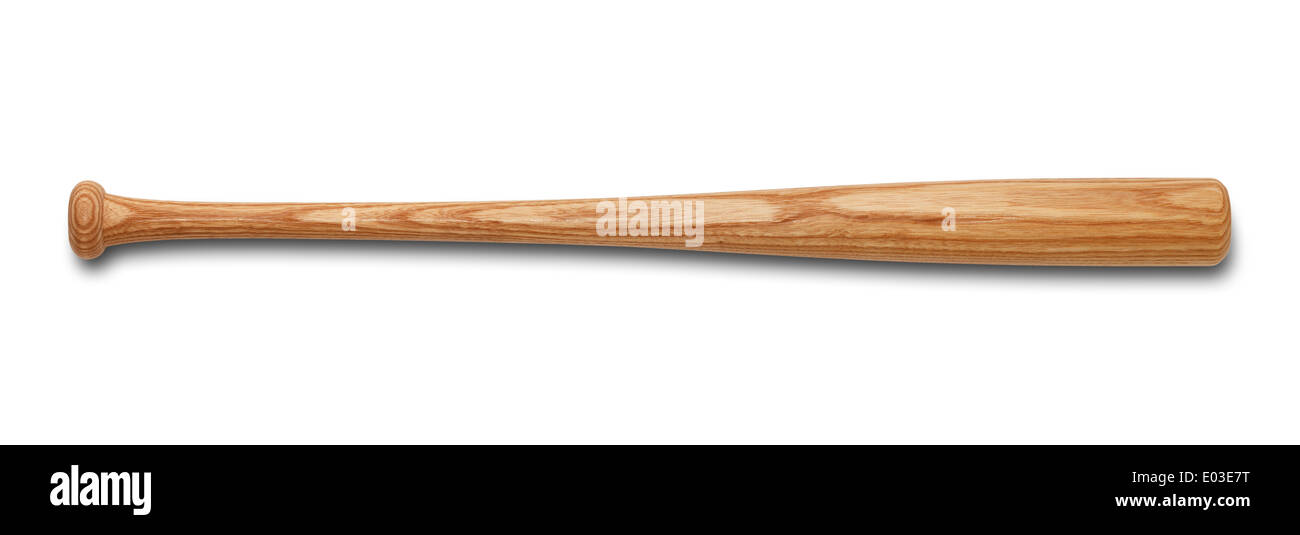 Wood Bat Isolated on White Background. Stock Photo