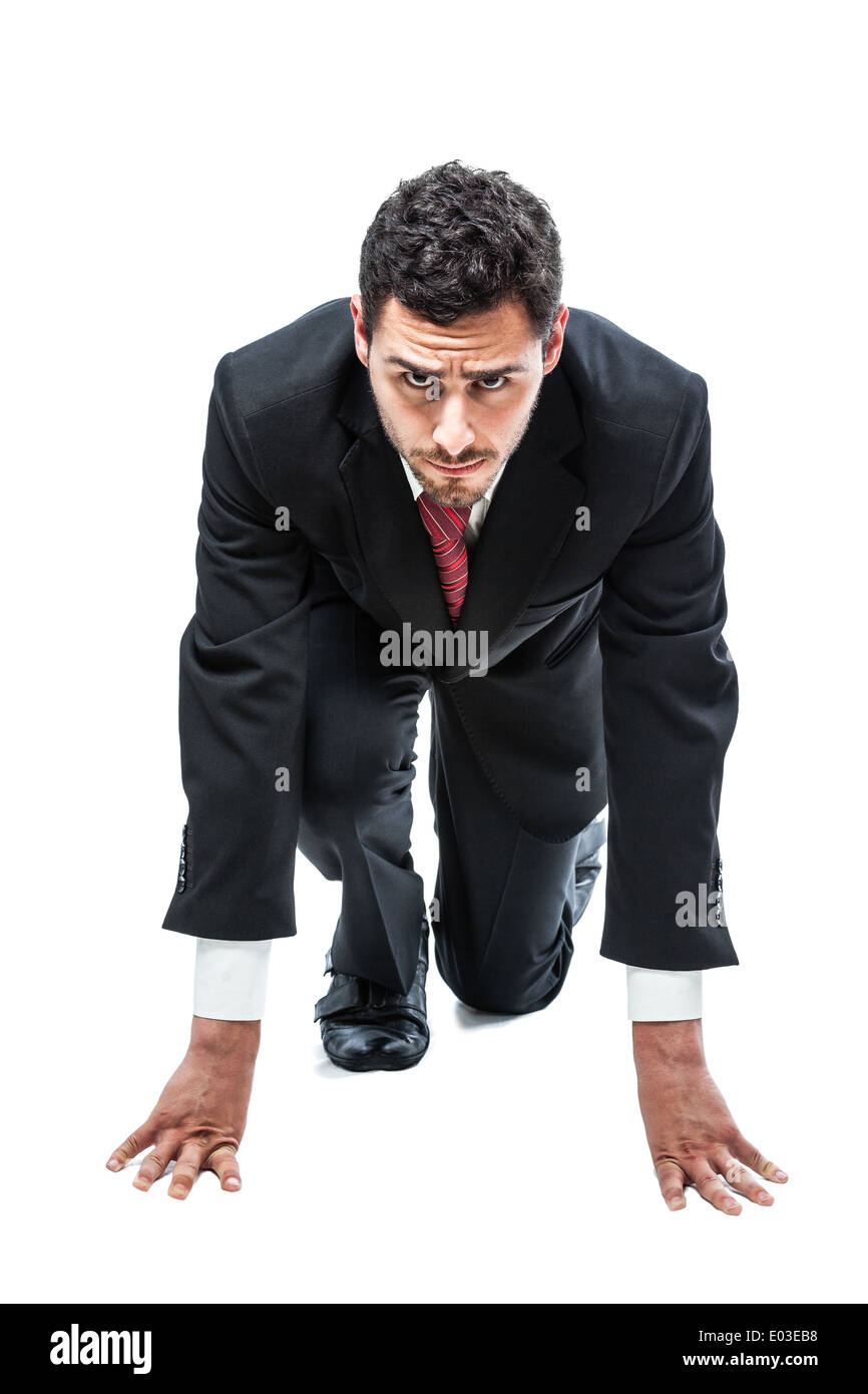 Handsome male in suit kneeling hi-res stock photography and images - Alamy