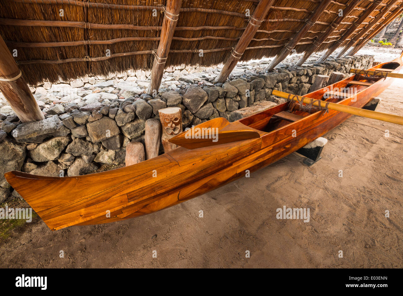 Outrigger canoe at Pu'uhonua O Honaunau National Historic Park (City of Refuge), Kona Coast