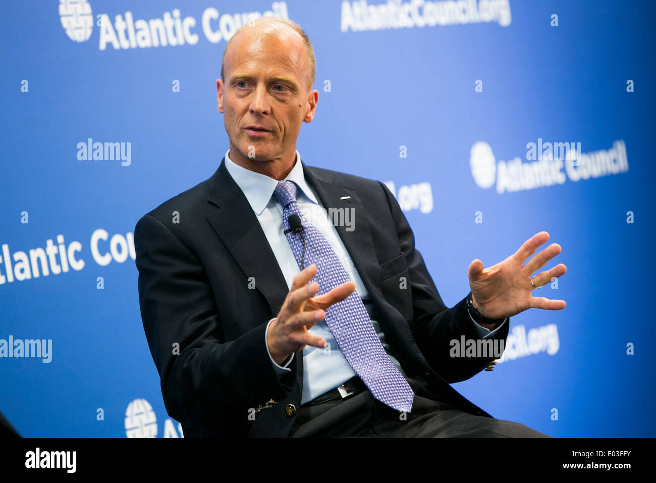 Washington DC, USA . 30th Apr, 2014. Tom Enders, Chief Executive Officer of the Airbus Group participates in an event  at The Atlantic Council in downtown Washington, D.C. on April 30, 2014. Credit:  Kristoffer Tripplaar/Alamy Live News Stock Photo
