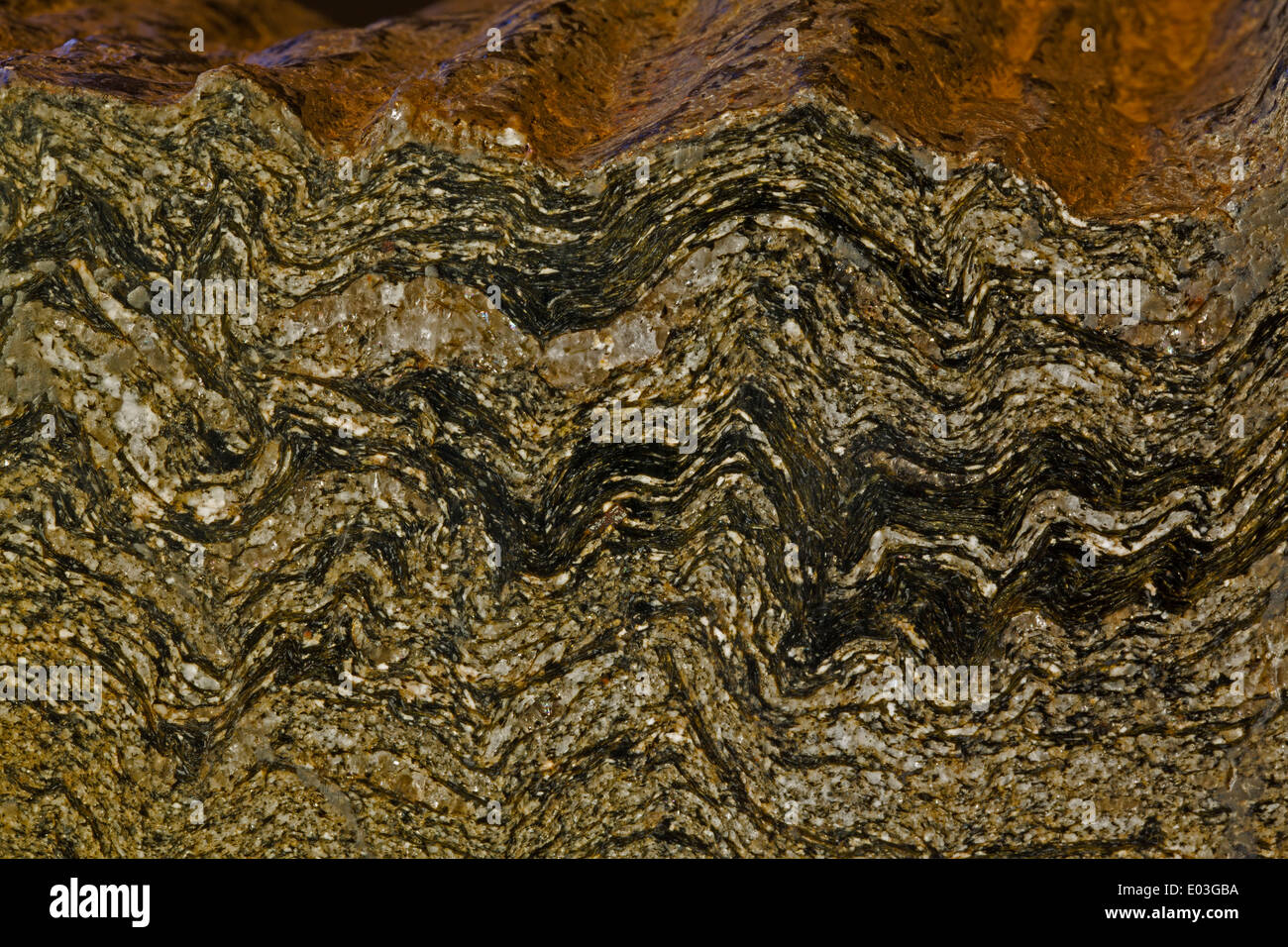 Schist, metamorphic rock, Maryland, USA Stock Photo