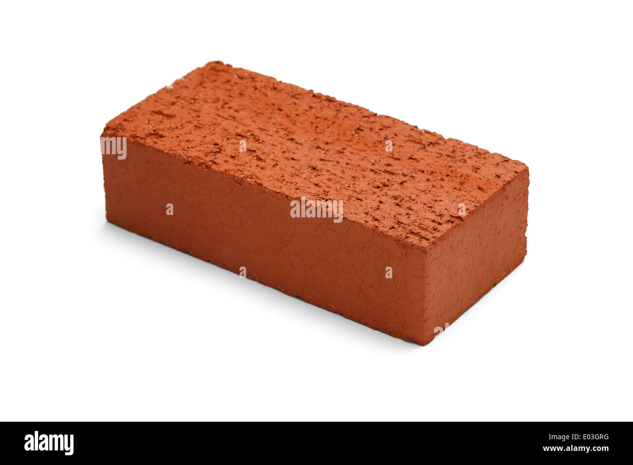 Red brick isolated on a white background. Stock Photo