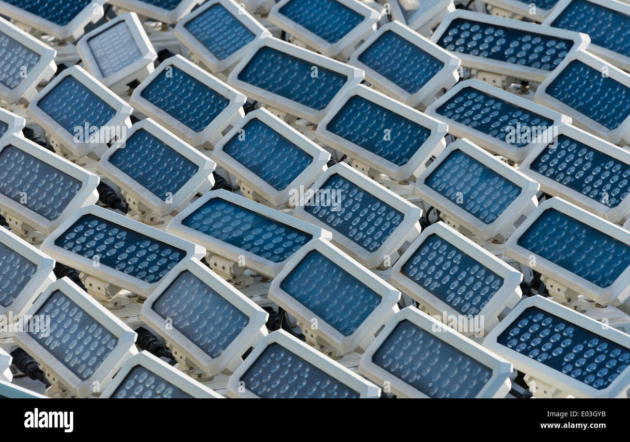 Solar energy panels on hill slope of Corcovado, Rio de Janeiro, Brazil Stock Photo