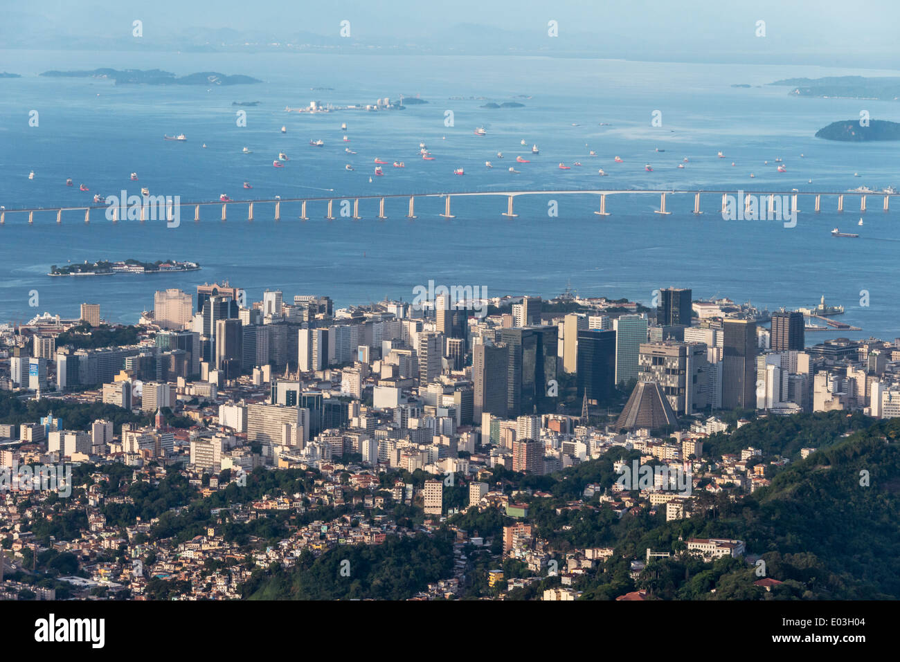 Cityscape in Botafogo Bay, Rio de Janeiro, Brazil Stock Photo