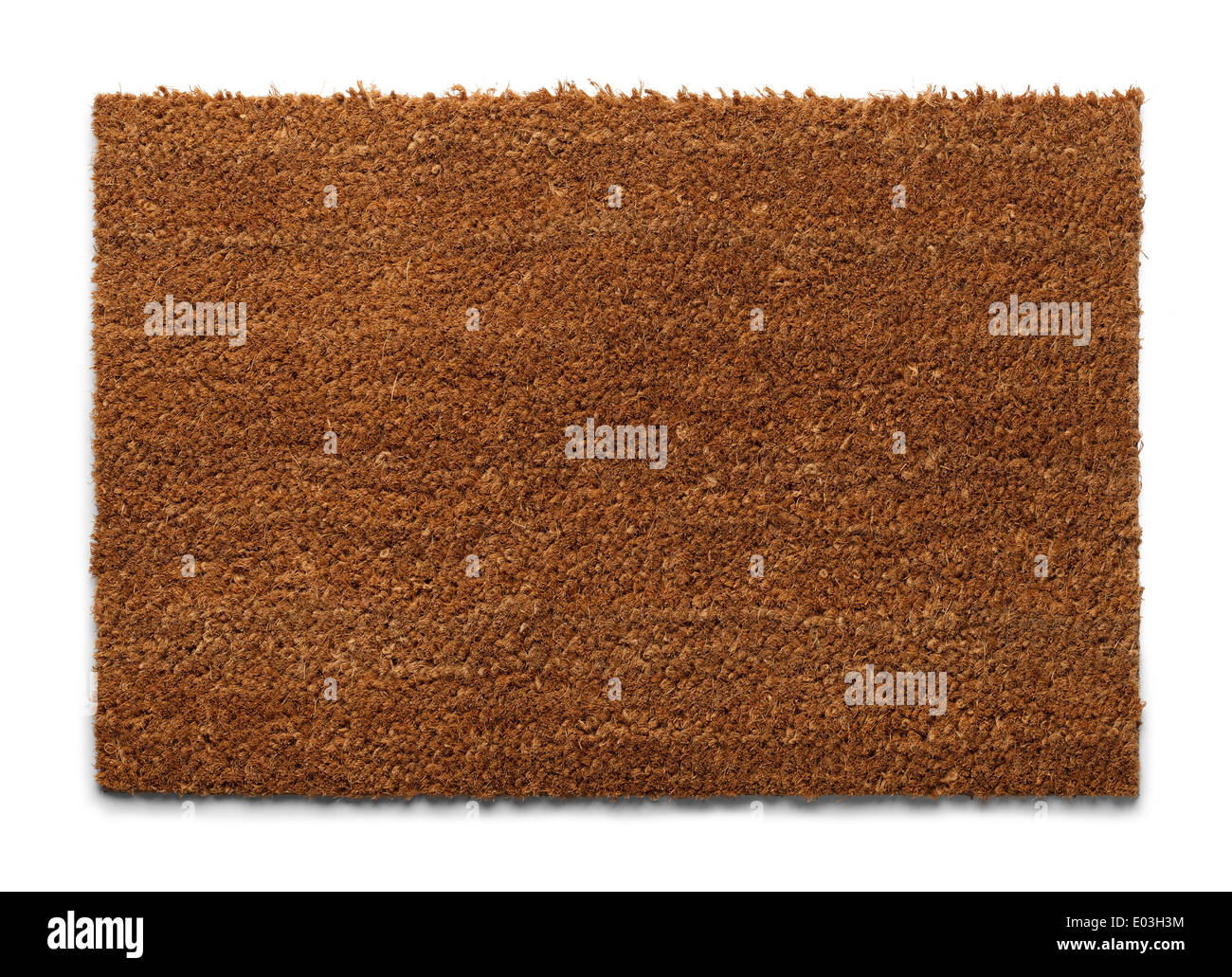 Natural Fiber Welcome Mat with Copy Space Isolatedon White Background. Stock Photo
