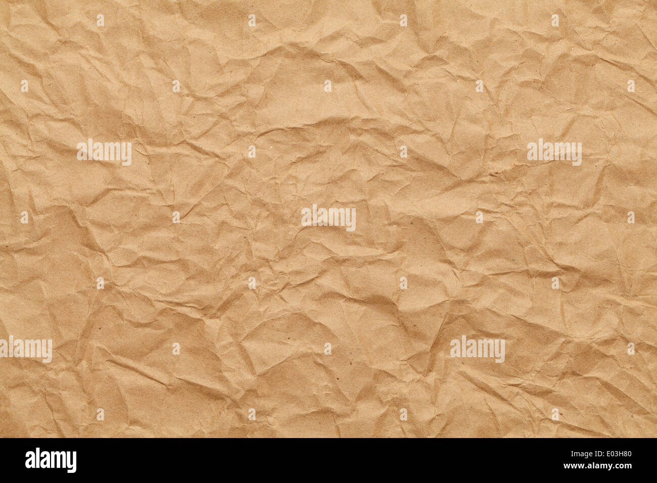 Crumpled Brown Packing Paper Background. Stock Photo