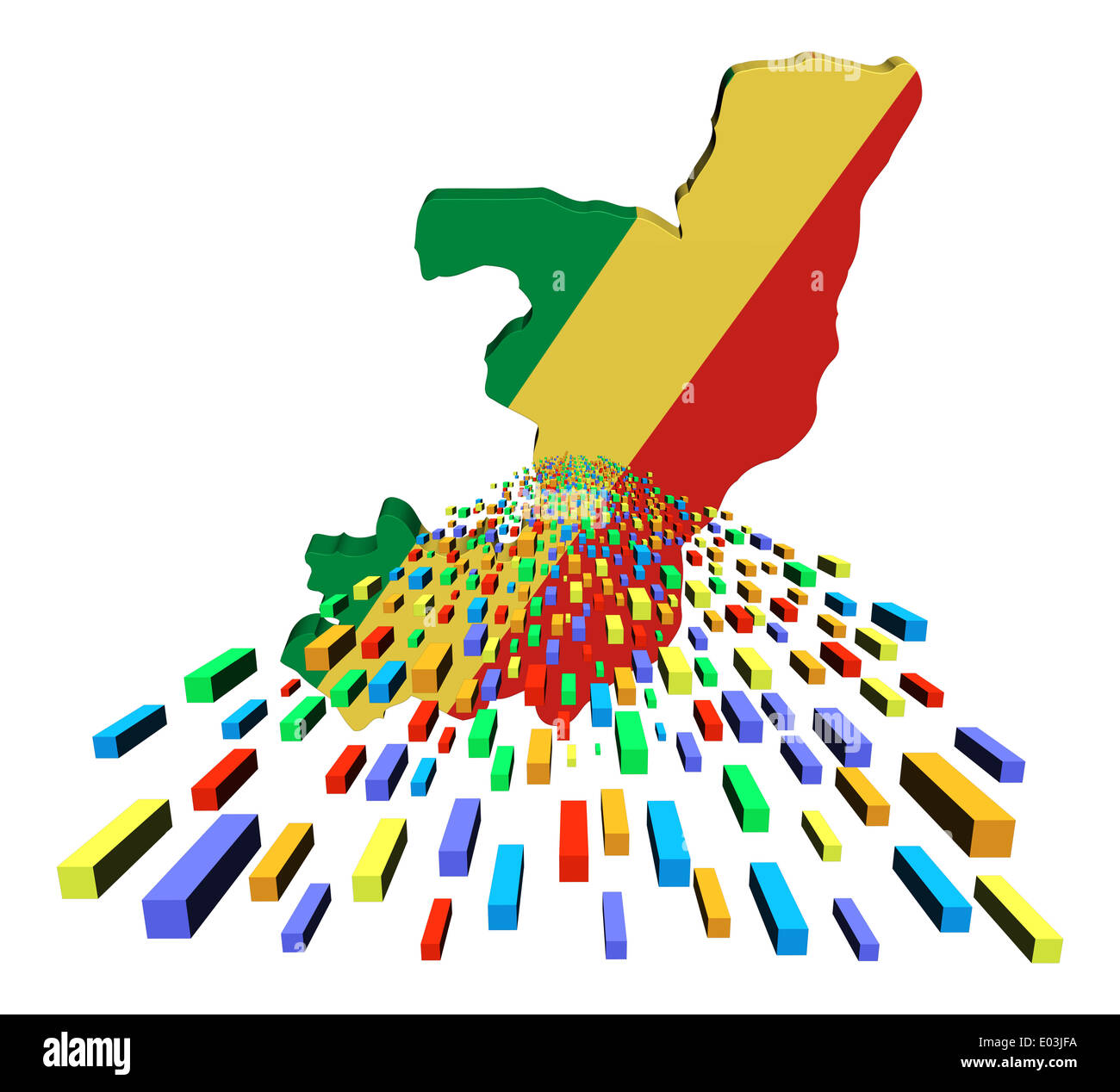Republic of Congo map flag with containers illustration Stock Photo - Alamy