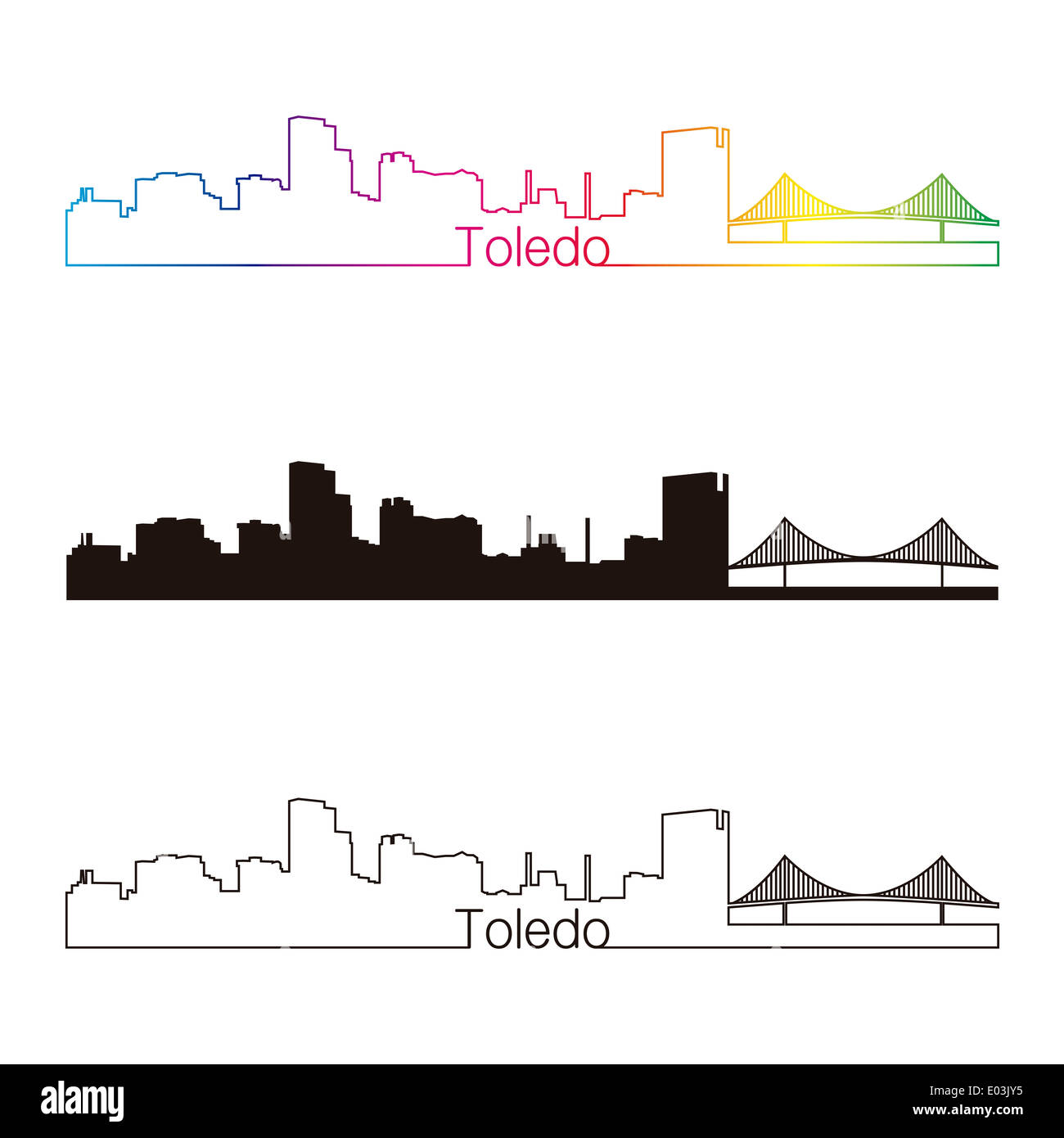 Toledo OH skyline linear style Stock Photo Alamy