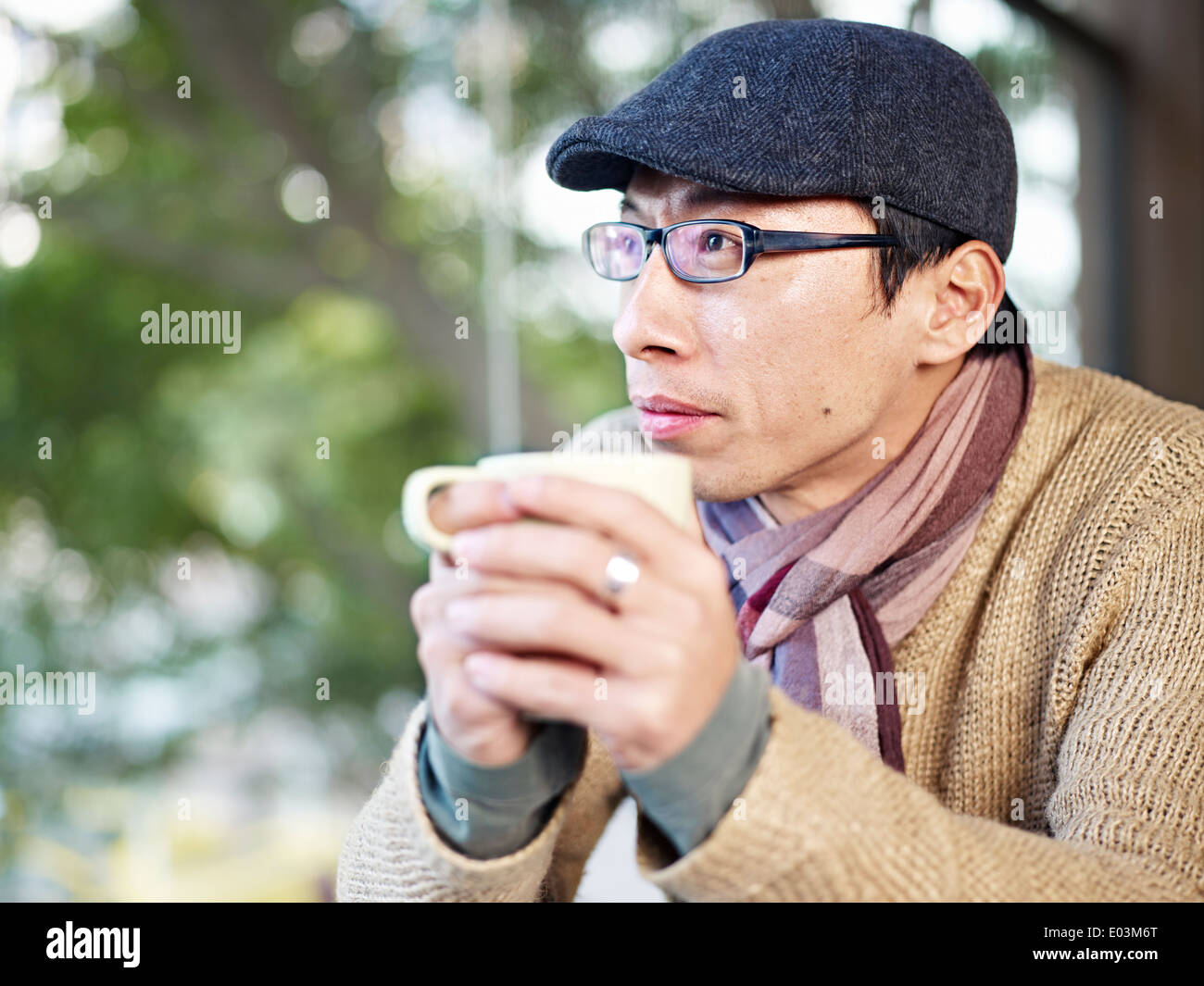 man in coffee shop Stock Photo