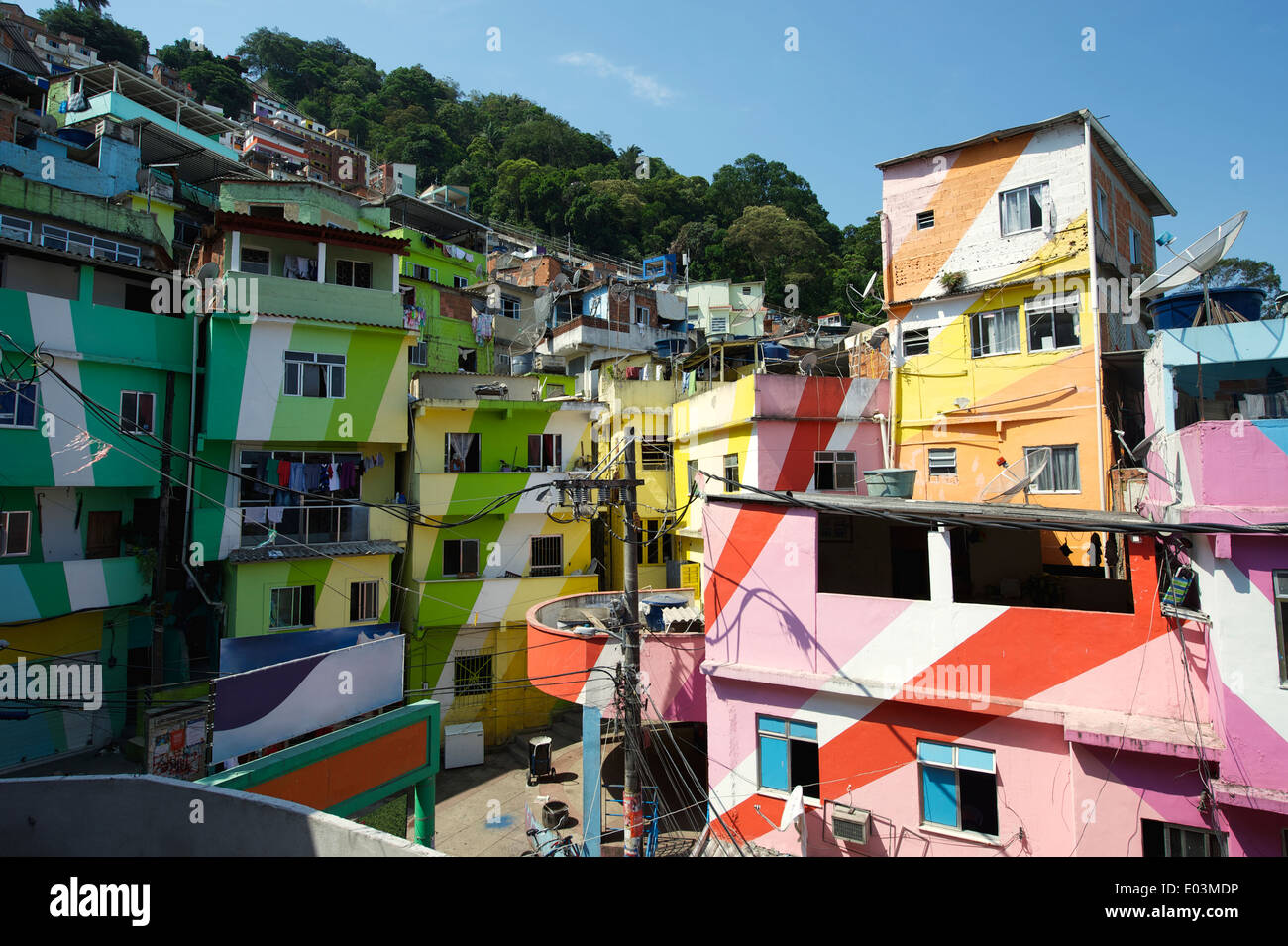 Colorful painted buildings of Favela Santa Marta in Rio de Janeiro Brazil Stock Photo Alamy