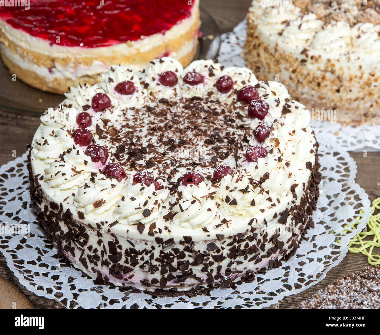 Cake buffet for a birthday party Stock Photo