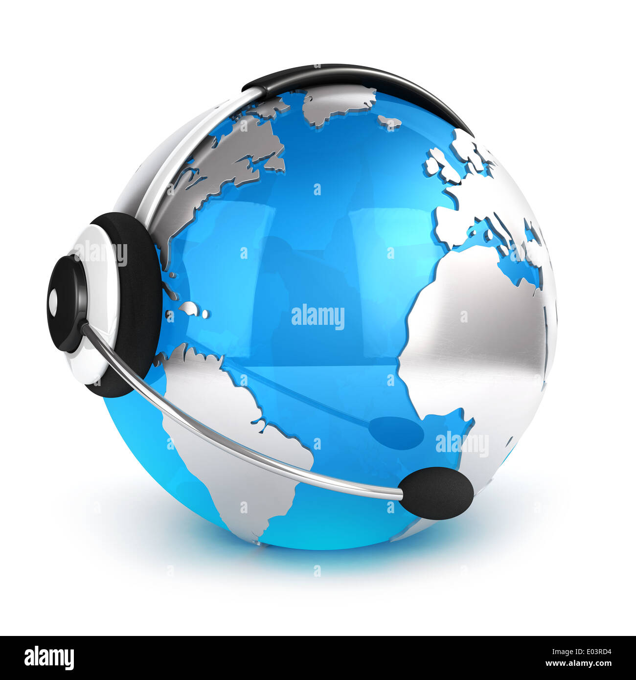 3d global communication concept, isolated white background, 3d image Stock Photo