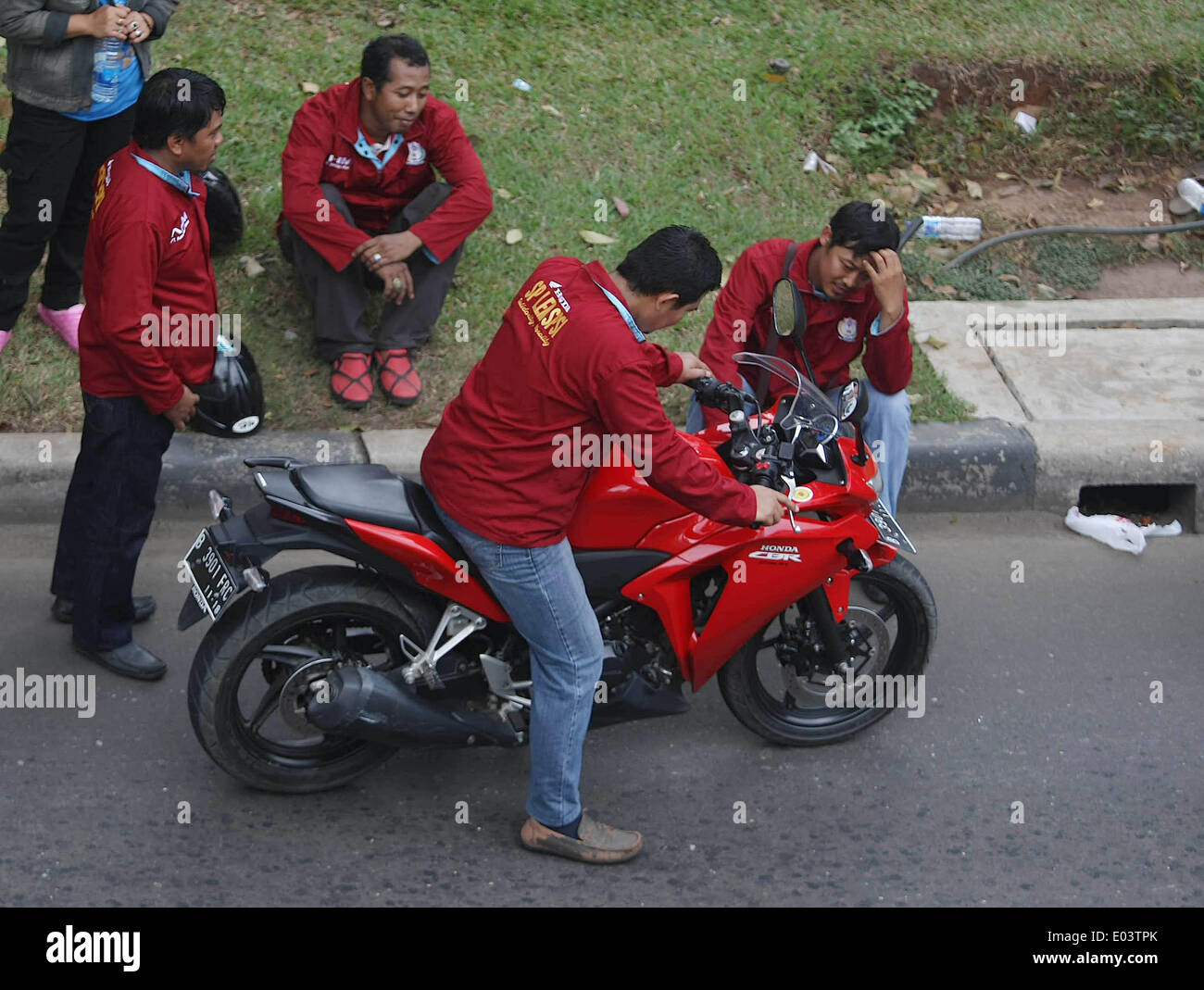 Central Jakarta Jakarta Indonesia 1st May 2014 Worker With