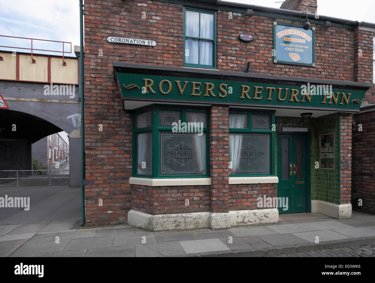 The set of Coronation Street,UK's longest running TV soap opera Stock