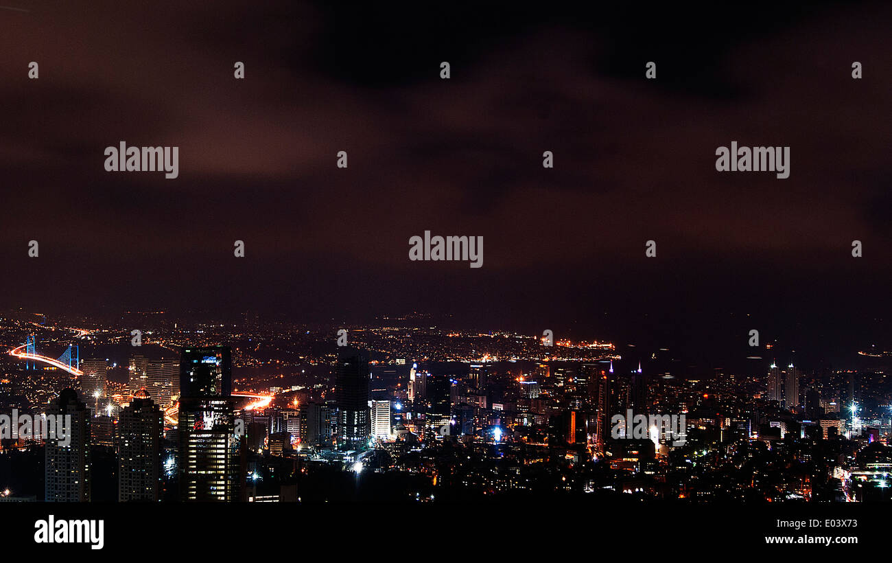 Istanbul, Turkey - December  14, 2013: View on the city downtown and skyscrapers from Istanbul Sapphire. Stock Photo