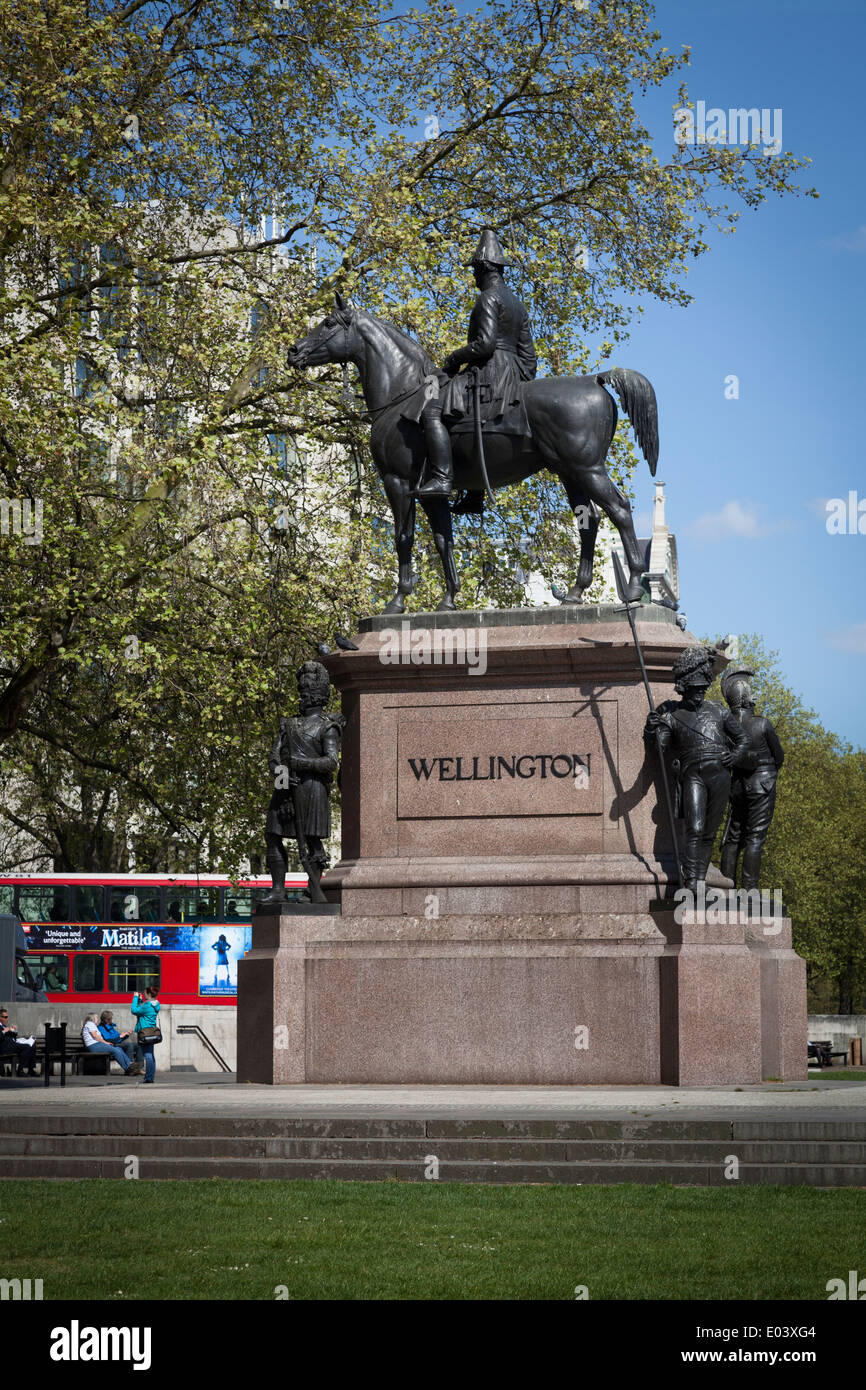 Duke of Wellington statue at Hyde Park Corner. Stock Photo