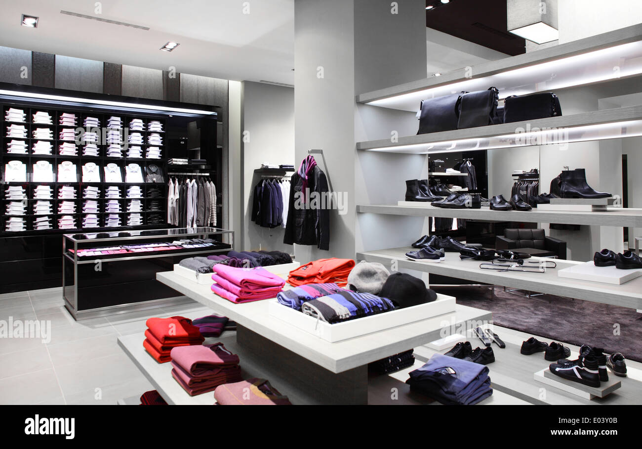 luxury stylish and modern fashion clothes store Stock Photo Alamy