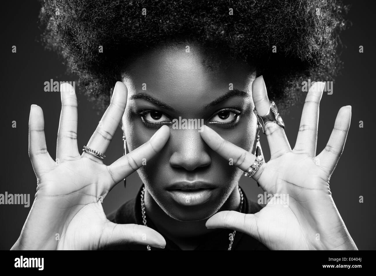 Beauty hair natural Black and White Stock Photos & Images - Alamy