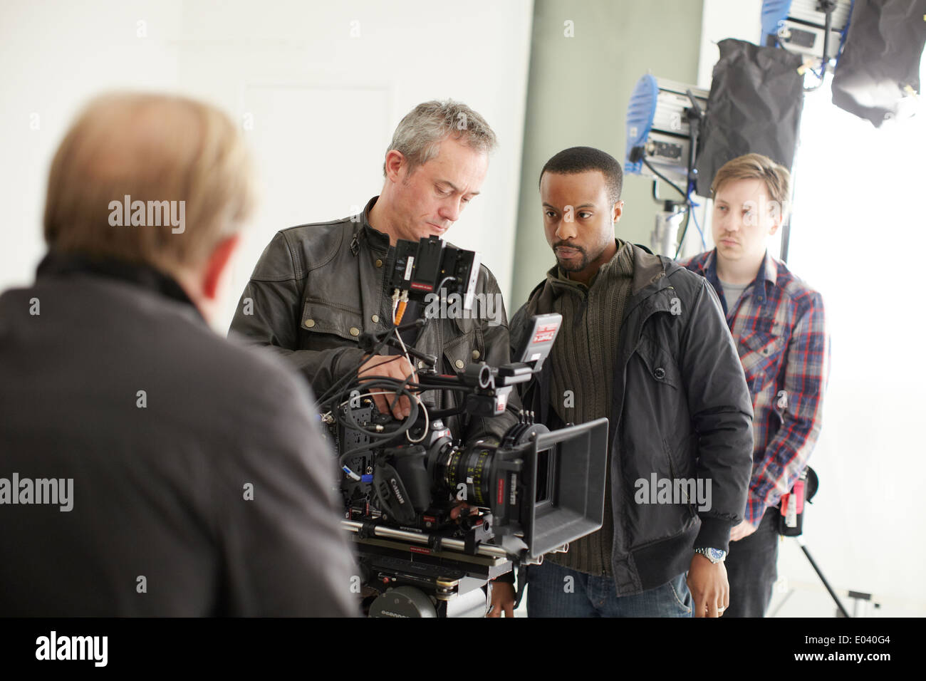 behind the scenes at a television advertisement Stock Photo