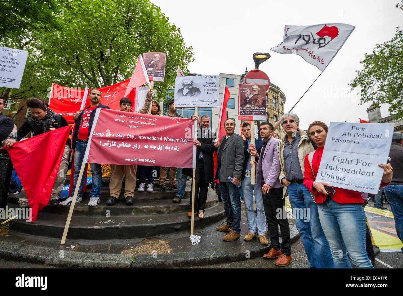 May Day 2014 protest March in London Stock Photo
