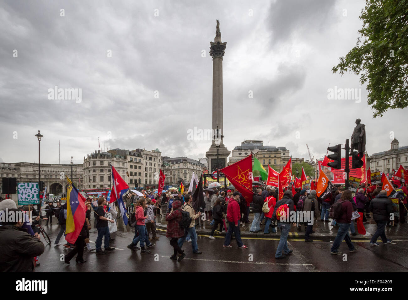 May Day 2014 protest March in London Stock Photo