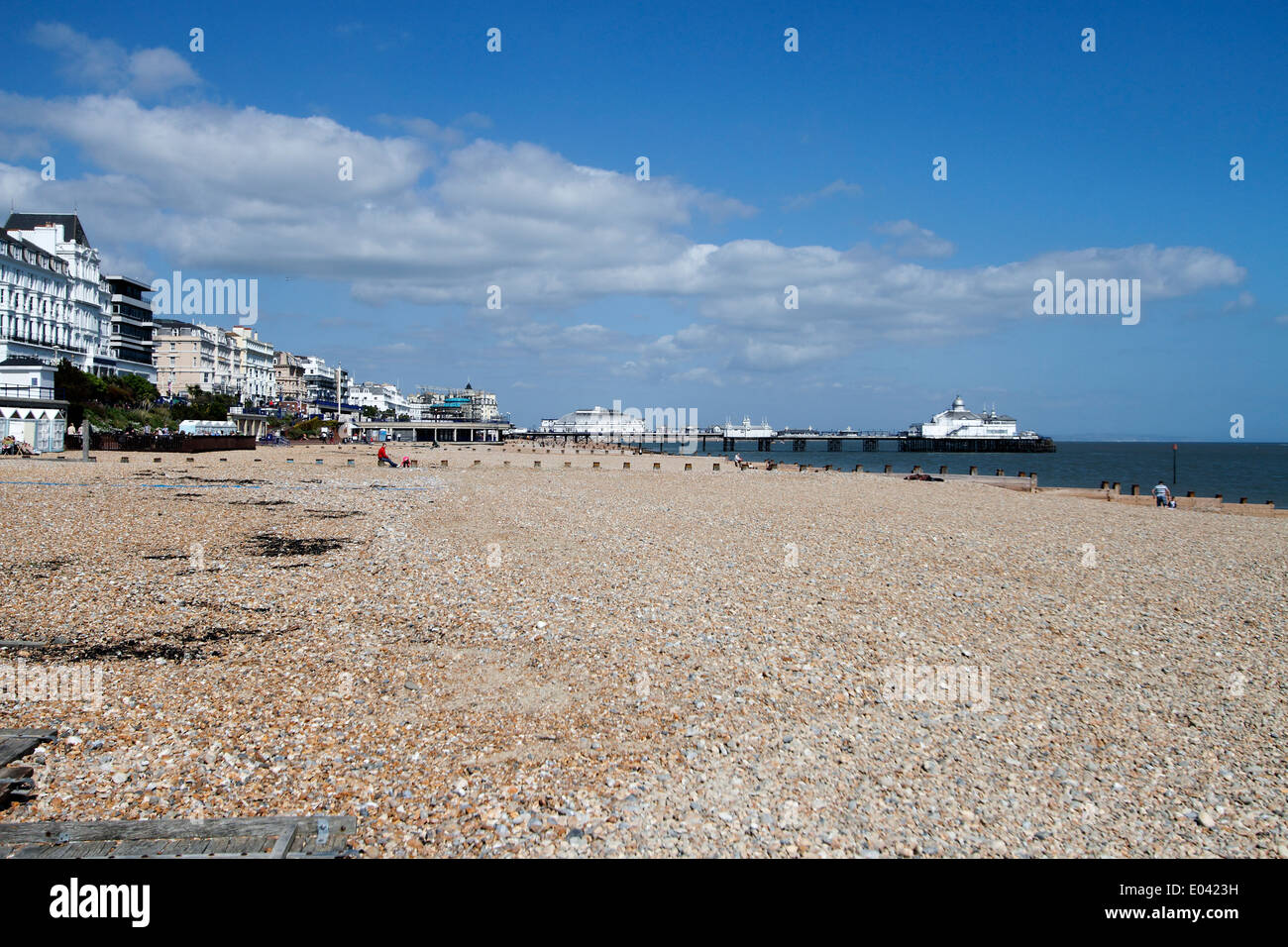 The Sea front at Eastbourne looking towards the Pier Stock Photo