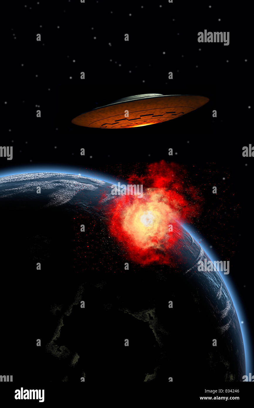 Aliens Attacking The Earth.1 Stock Photo - Alamy