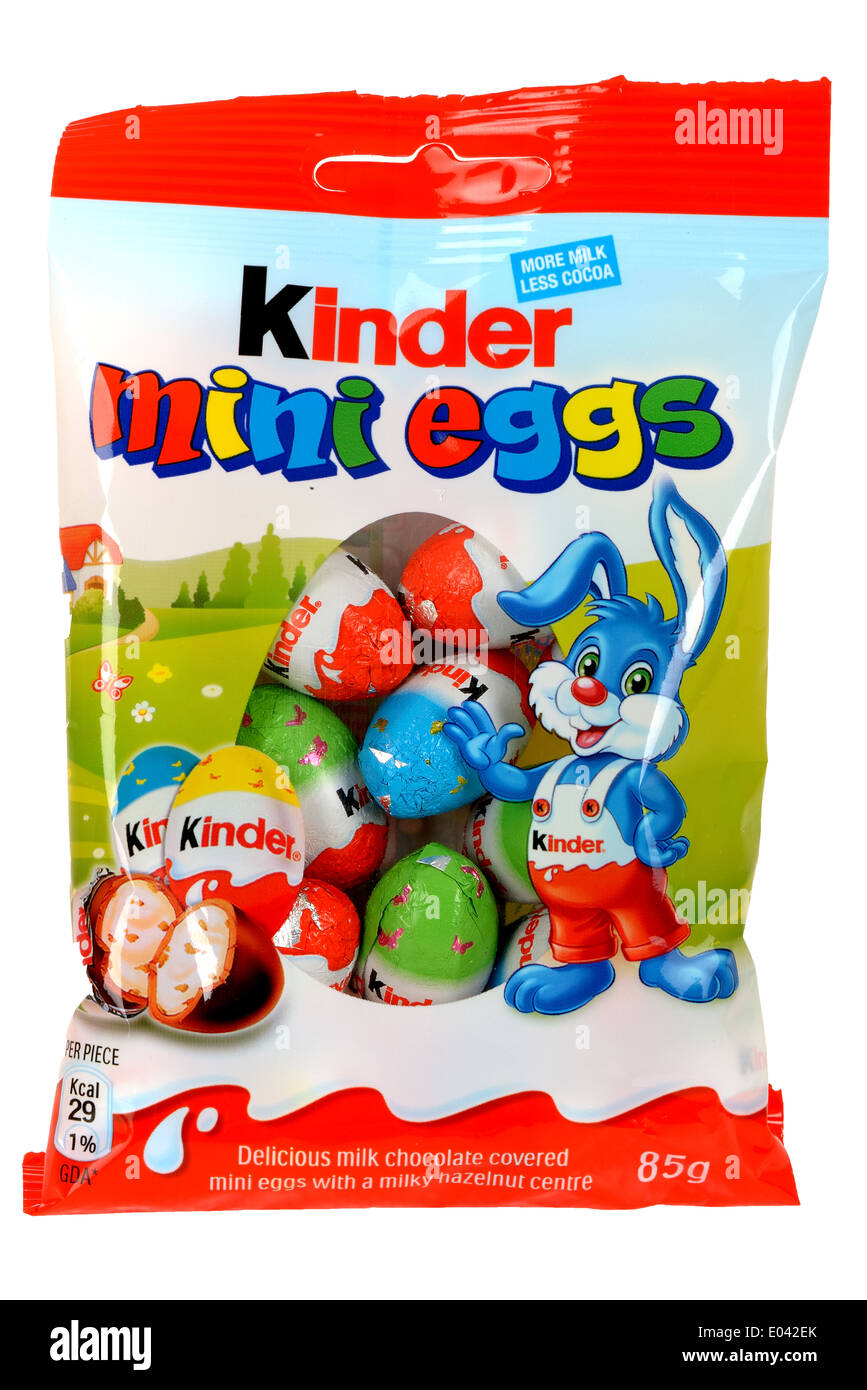 Pack of Kinder Mini Chocolate Easter Eggs Stock Photo