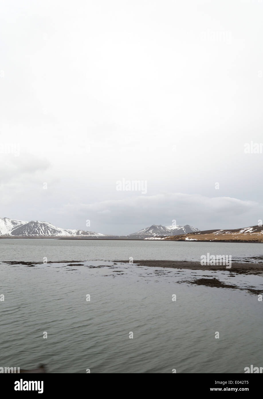 the iceland mountians and lake around snaefellsnes Stock Photo